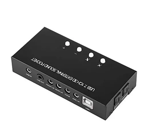 Lazmin112 Scheda Audio in Fibra Ottica USB 2.0, Adattatore Audio Digitale Esterno USB 2.0...