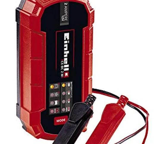 Einhell CE-BC 2 M Caricabatteria auto (220-240 V, di carica 12 V, per batterie 3-60 Ah, co...