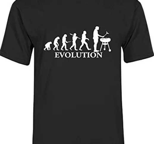 T-Shirt da Uomo Evolution Barbeque. (Nero, Medium)
