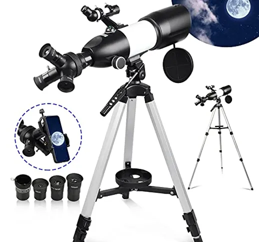 Telescopio Astronomico Professionale Potente 80MM per Bambini Principianti Adulti Telescop...