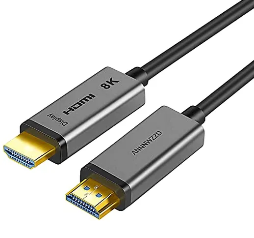 ANNNWZZD Cavo Fibra Ottica HDMI 8K 50M, HDMI 2.1 Ultra High Speed 48Gbps 8K 60Hz / 4K 120H...