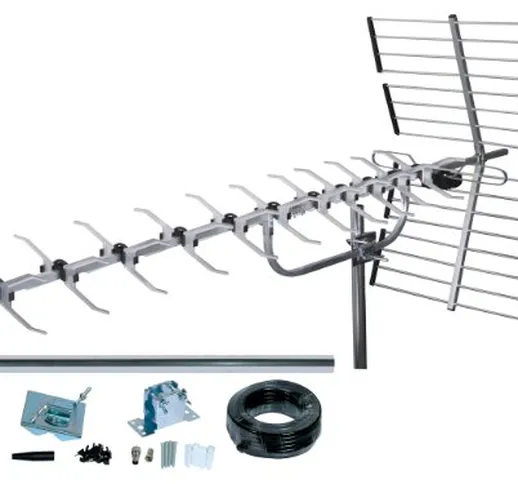 Antenna TV Esterna con Filtro LTE 4G, SLx 27985K4 Antenne TV Digitale da Esterno 64 Elemen...