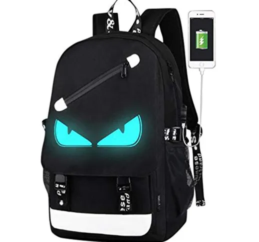 Withu Kyd unisex Cool Boys Girls anime luminoso uomini donne Outdoor zaini da viaggio zain...