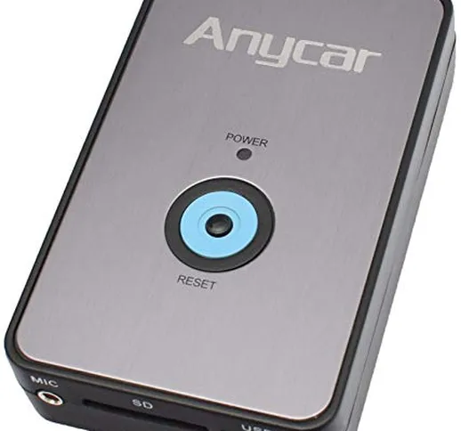 ANYCAR - Adattatore per autoradio con interfaccia USB, SD, AUX, MP3, con dispositivo vivav...