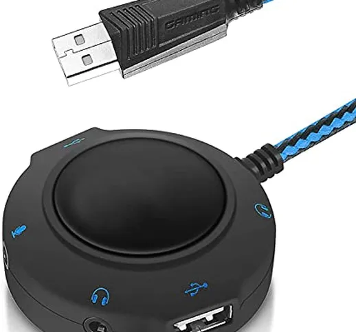 Hub USB 7.1 canale scheda audio adattatore esterno adattatore audio con jack AUX da 3,5 mm...