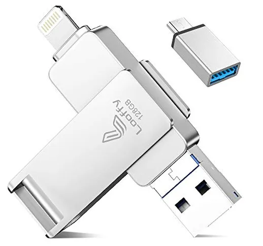 Looffy Chiavetta USB Memoria USB 128GB per iPhone Pen Drive iOS Flash Drive USB 3.0 per iP...