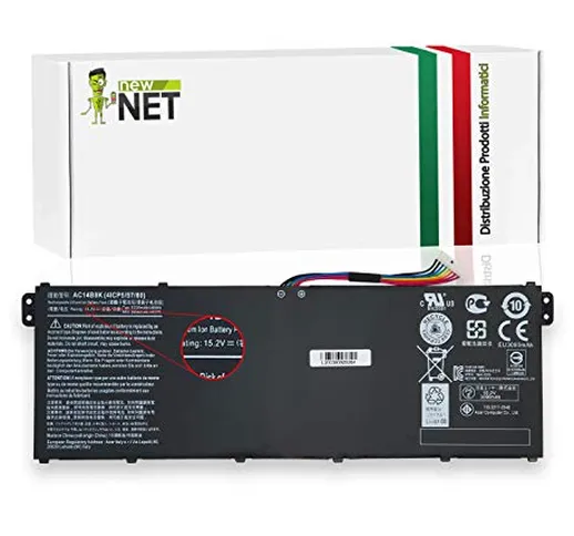 New Net Batteria AC14B8K Compatibile con Notebook Acer Aspire E11 ES1-111M ES1-131 E15 ES1...