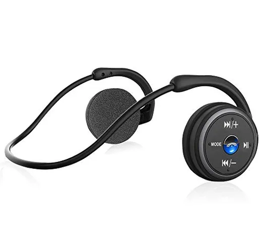 Cuffie Bluetooth Sport Bass+, Auricolari Bluetooth Sport Supporto Scheda Micro SD e Radio...