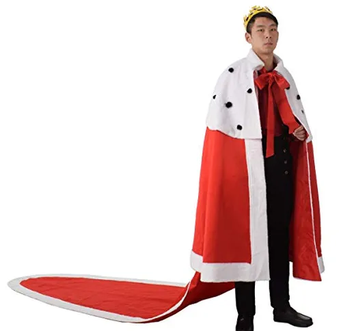 GRACEART Costume Medievale Re Mantello Reale Coronazione Vestaglia con Treno