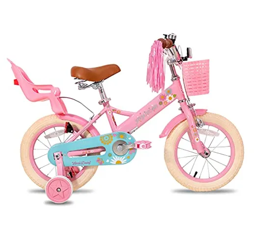 STITCH Little Daisy 14 pollici, bici per bambini da 3 4 5 anni, bici per bambine con cesti...