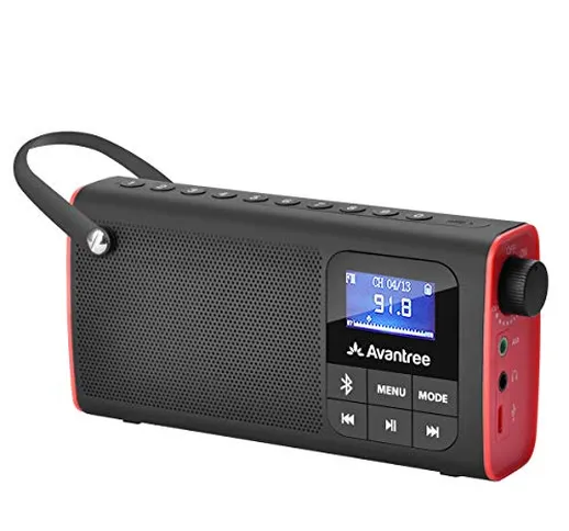 Avantree SP850 Mini Radio Portatile FM, Radiolina Tascabile con Batteria Ricaricabile, Cas...