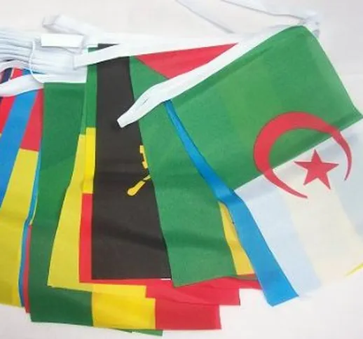 AZ Ghirlanda 16 Metri 54 Bandiere 54 Paesi AFRICANI 21x15cm - Bandiera Nazioni di Africa 1...