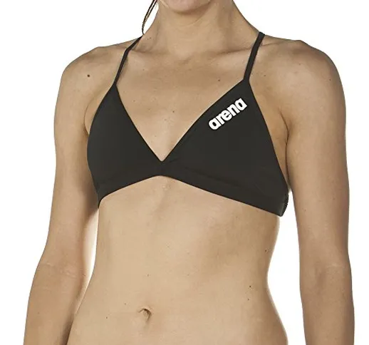 Arena Solid Tie Parte Superiore Bikini, Donna, Nero (Black/White), 40 IT