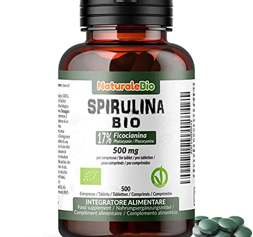 Spirulina Biologica in Compresse da 500mg | 500 compresse per confezione | Integratore di...