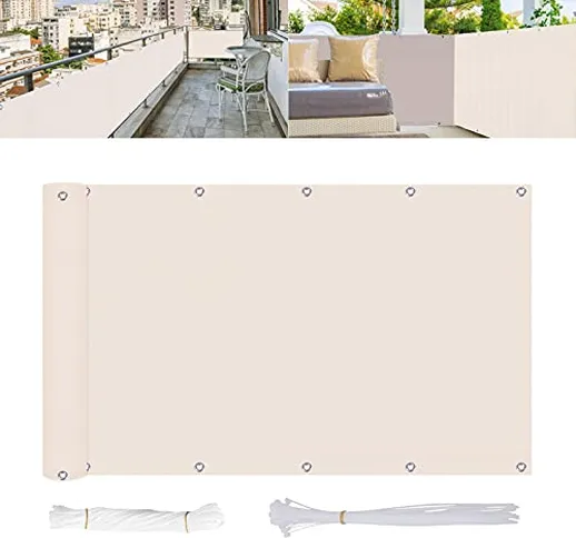 Joyhoop Frangivista balcone privacy, Copri ringhiera balcone 90*500cm frangivista giardino...