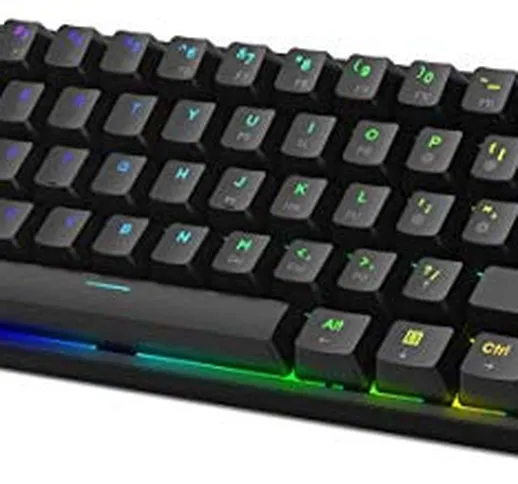 DK61E Tastiera da gioco meccanica al 60%, interruttore ottico Gateron Tastiera PBT cablata...