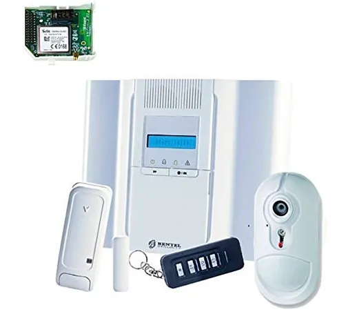 Kit Centrale Wireless Completo PIR 64 Zone + Comunicatore - Antifurto Sicurezza - Bentel