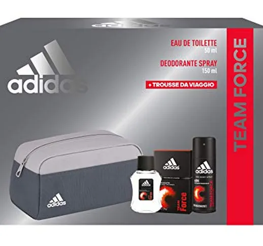 Adidas, Confezione Regalo Uomo Team Force, Eau de Toilette 50 ml, Deodorante Spray 150 ml,...