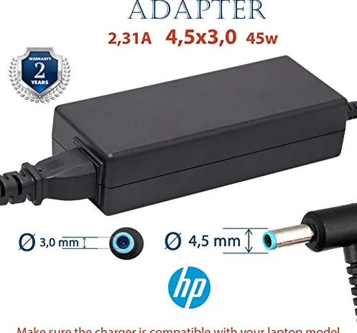 Caricatore Portatile HP 19.5v 2.31A 45w | Alimentatore Universale PC HP Caricabatterie | C...