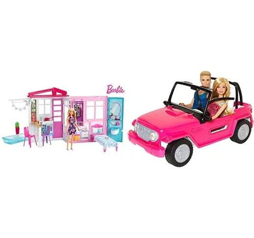 Barbie ​Loft Con Bambola, Casa A 1 Piano, Portatile Con Piscina E Accessori, Giocattolo Pe...