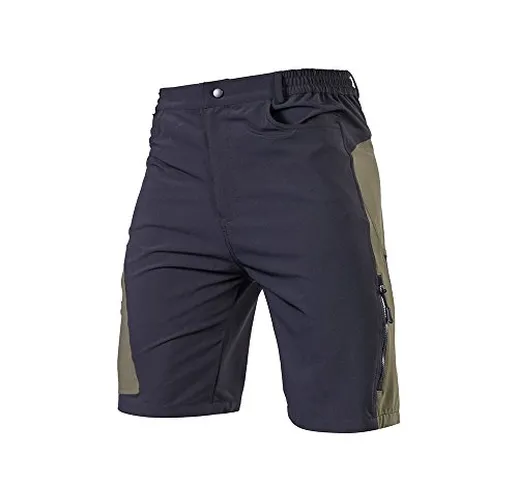 TOMSHOO Pantaloncini MTB Uomo, Pantaloncini Ciclismo Biciclette, Bici MTB Pantaloni Traspi...