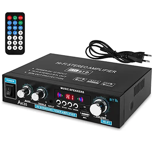 Amplificatore Bluetooth Amplifier Stereo HiFi - Mini amplificatore audio a 2 canali Amplif...