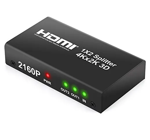 Neoteck HDMI Splitter 2160P 2 Via 4Kx2k HDMI Splitter 1 Entrata 2 Uscita HD Hub Smart Spli...