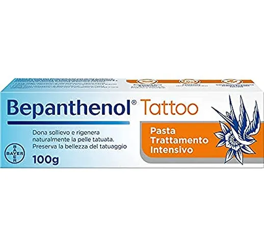 Bepanthenol Tattoo Pasta Trattamento Intensivo, Crema Tatuaggi Corpo con Pantenolo, Crema...