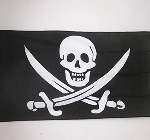 AZ FLAG Bandiera Pirata Jack Rackham 150x90cm - Bandiera dei Pirati - Teschio 90 x 150 cm