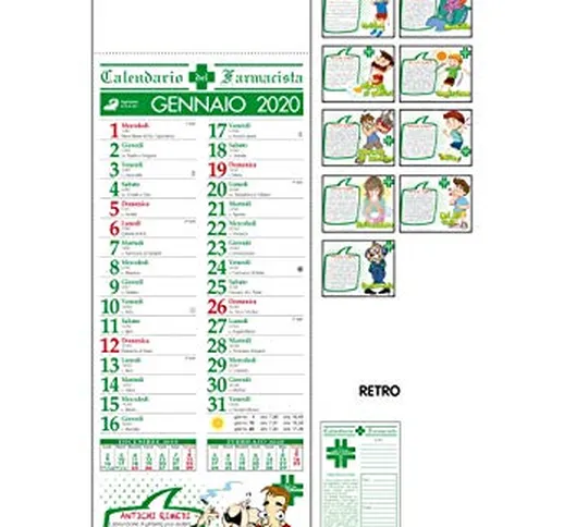 100 calendari 2020 calendario farmacia stampa personalizzata adesiva 14x47