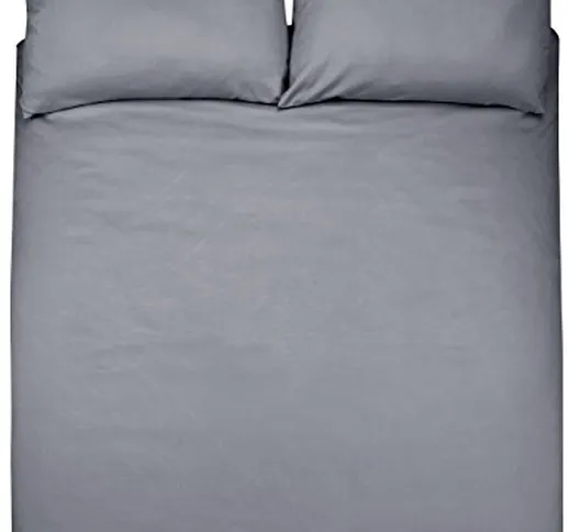 AmazonBasics Duvet Set, Grigio (Frost grey), 220 x 250 cm