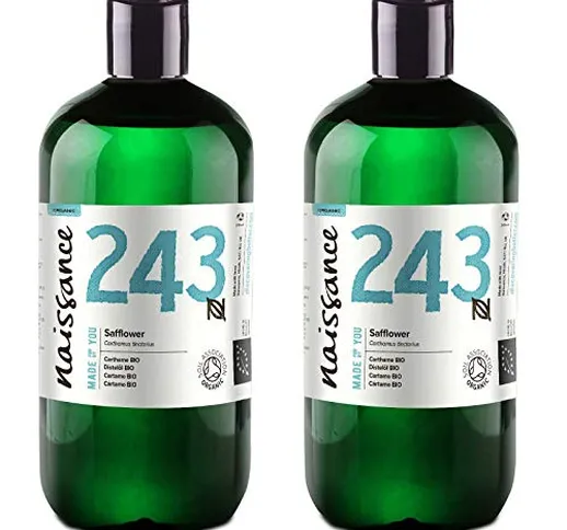 Naissance Olio di Cartamo Biologico - Olio Vegetale Puro al 100% - 1L (2x500ml)