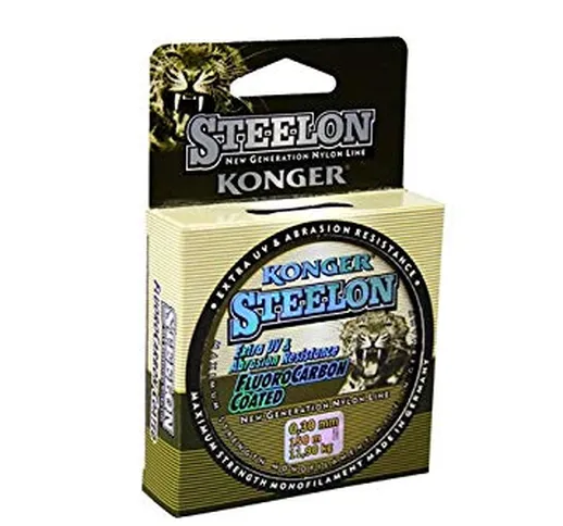 Konger Steelon Fluorocarbon- Lenza da pesca in bobina monofilo, 150 m, grigio chiaro, 0,14...