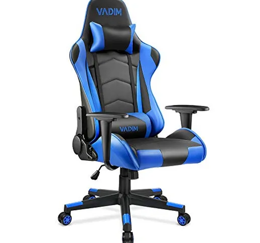 VADIM Sedia Gaming, Ufficio da Poltrona Ergonomica Sedie da Gaming Girevole con Rotelle, A...