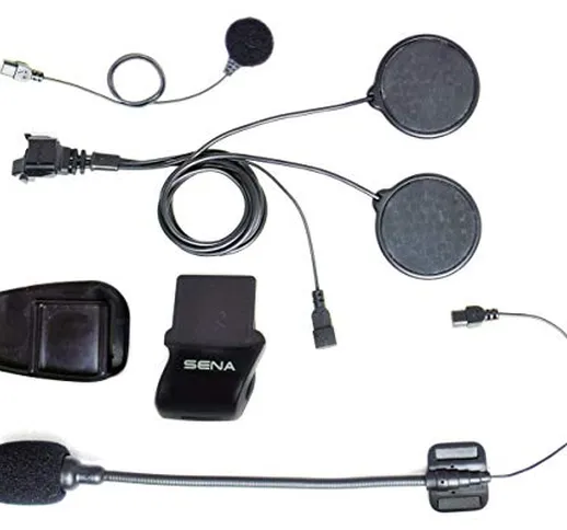Sena SMH5-A0313 Kit Morsetto Casco Per Bluetooth SPH10-FM Cuffie Stereo e Interfono, Nero
