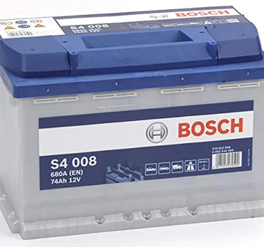 Bosch S4008, Batteria per Auto, 74A/h, 680A, Tecnologia al Piombo Acido, per Veicoli Senza...