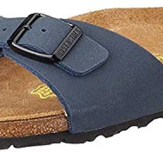 Birkenstock, Madrid Birko-Flor, Sandali, Unisex - Adulto, Blu (Navy), 43 EU (Stretta)