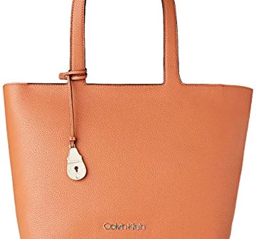 Calvin Klein Neat Shopper Md - Borse a spalla Donna, Marrone (Cuoio), 1x1x1 cm (W x H L)