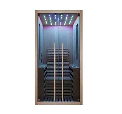 Sauna infrarossi per due persone 100x130 cm con funzione bluetooth cromoterapia irradianti...