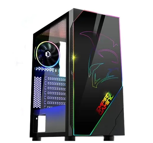 EMPIRE GAMING – Case PC Gamer Spartan ARGB Mid-Tower ATX – Pannello Frontale Retroillumina...