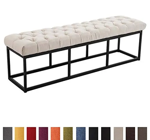 CLP Panca Design Chesterfield Amun in Stoffa E Metallo Nero Opaco I Panchina Ingresso Capi...