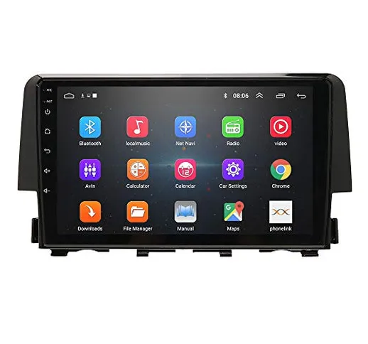 Android 9.0 2 Din Navigazione GPS per auto Radio stereo Bluetooth per Honda Civic 2016-201...