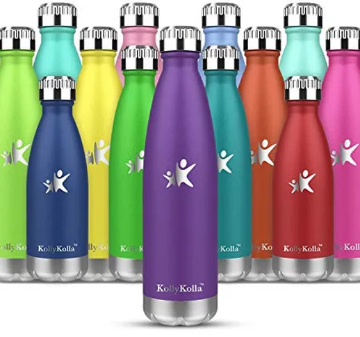 KollyKolla Bottiglia Acqua in Acciaio Inox, 750ml Senza BPA Borraccia Termica, Isolamento...