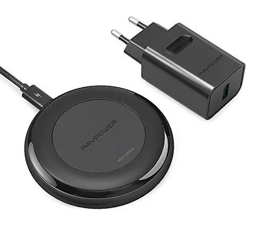 RAVPower Ricarica Rapida Caricabatterie Wireless 7.5W Compatibile con iPhone XS Max/XR/X,...