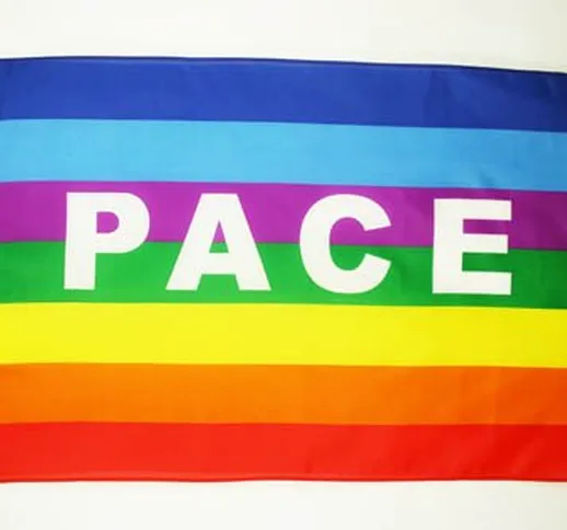 AZ FLAG Bandiera Arcobaleno Pace 90x60cm - Bandiera Pace - Rainbow Flag 60 x 90 cm