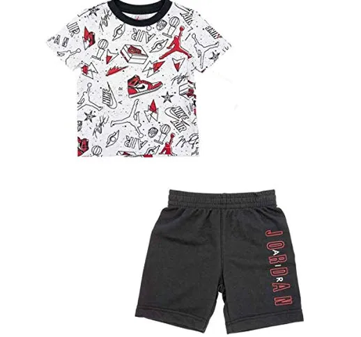Jordan Completo t-Shirt e Bermuda Nike Bambino Bambino Black 85A398 6A/116cm