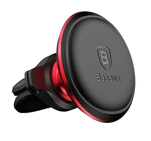 Baseus Magnetic Air Vent Car Mount Holder with Cable Clip (Red/Black)