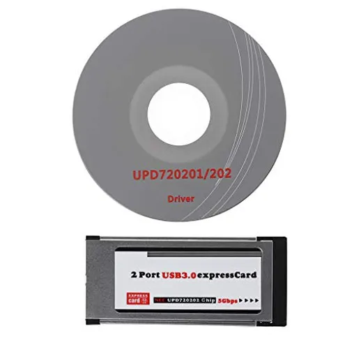 Zkm111 - Scheda adattatore a 2 porte USB 3.0 Express Card Expresscard 34 mm/54 mm, adattat...