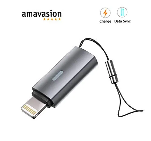 Amavasion Adattatore USB Tipo C a Lightning MFI(Femmina a Maschio) Supporta Trasmissione D...