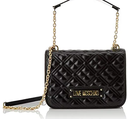 Love Moschino Jc4201pp0a, Borsa a Tracolla Donna, Nero (Black Quilted), 9x19x26 cm (W x H...